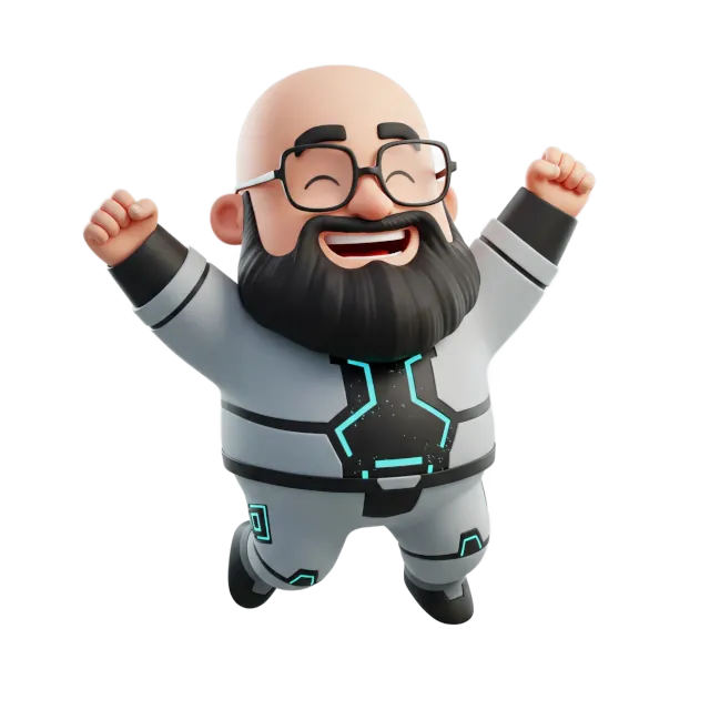 Moi version cartoon 3D entrain de sauter